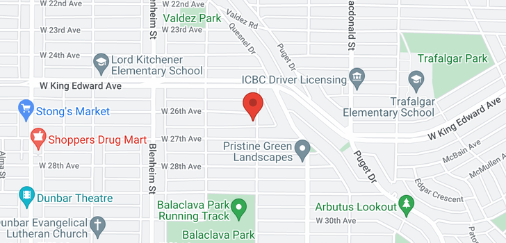 map of 3006 W 26TH AVENUE